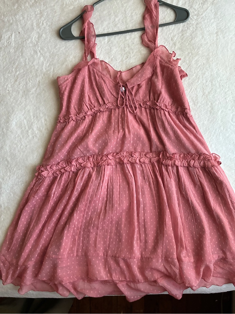 Patrons of Peace Dusty Rose Ruffle Tiered Mini Dress